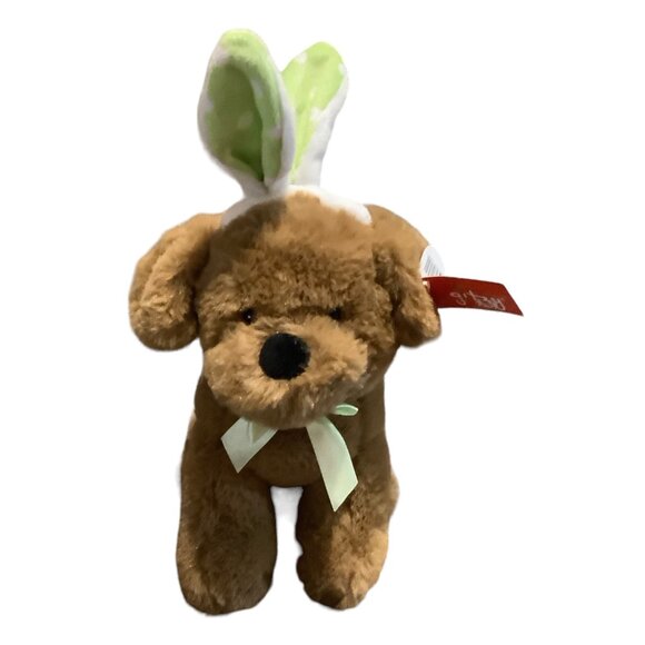 GITZY Puppy Dog with Bunny Ears Plush Stuffed Animal Toy Easter 8.5" Polka Dot - Picture 6 of 8